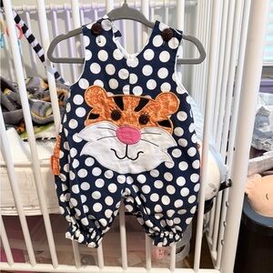 Polka Dot Tiger Print Kids romper